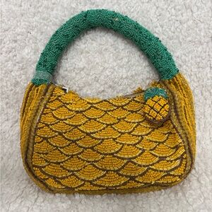 NWT, Hand-Beaded Yellow and Green Women's Shoulder Bag